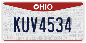 KUV4534  license plate in OH