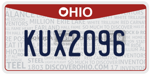 KUX2096  license plate in OH