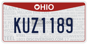 KUZ1189 license plate in Ohio