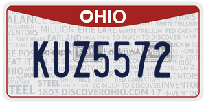 KUZ5572  license plate in OH