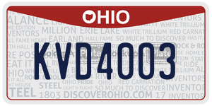 KVD4003  license plate in OH