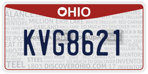 KVG8621  license plate in OH
