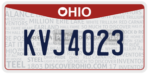 KVJ4023  license plate in OH