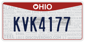KVK4177  license plate in OH