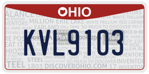 KVL9103  license plate in OH