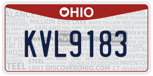 KVL9183  license plate in OH