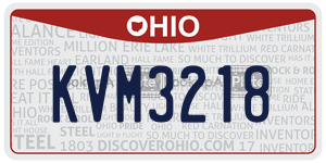 KVM3218  license plate in OH