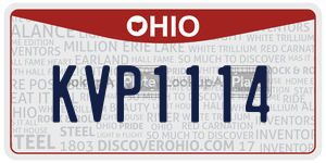 KVP1114  license plate in OH