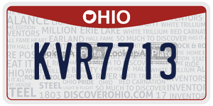 KVR7713  license plate in OH