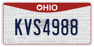 KVS4988  license plate in OH