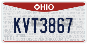 KVT3867  license plate in OH