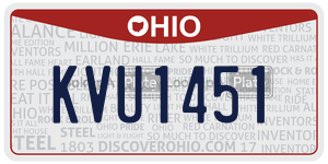 KVU1451  license plate in OH