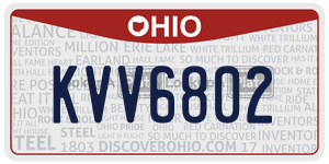 KVV6802  license plate in OH