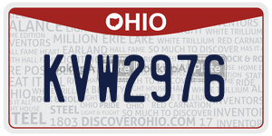 KVW2976  license plate in OH