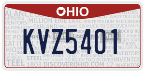KVZ5401  license plate in OH