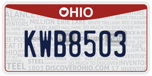 KWB8503  license plate in OH