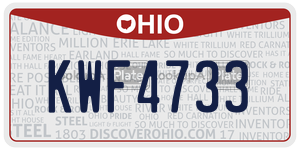 KWF4733  license plate in OH