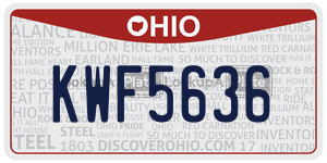 KWF5636  license plate in OH