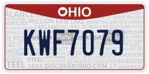 KWF7079  license plate in OH
