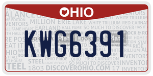 KWG6391  license plate in OH