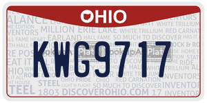 KWG9717  license plate in OH