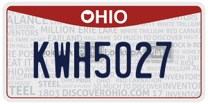KWH5027  license plate in OH