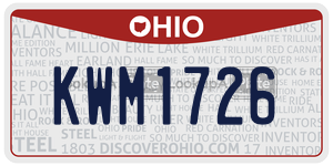 KWM1726  license plate in OH
