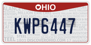 KWP6447  license plate in OH