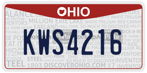 KWS4216  license plate in OH