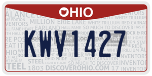 KWV1427  license plate in OH