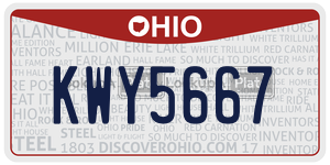 KWY5667  license plate in OH