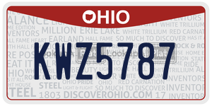 KWZ5787  license plate in OH