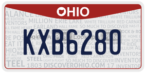 KXB6280  license plate in OH