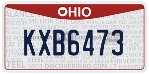 KXB6473  license plate in OH