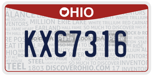 KXC7316  license plate in OH