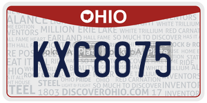 KXC8875  license plate in OH