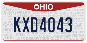 KXD4043  license plate in OH