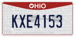 KXE4153  license plate in OH