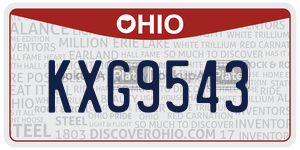 KXG9543  license plate in OH