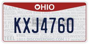 KXJ4760  license plate in OH