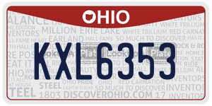 KXL6353  license plate in OH