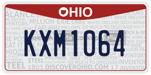 KXM1064  license plate in OH