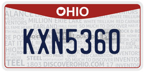 KXN5360  license plate in OH