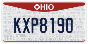 KXP8190  license plate in OH