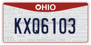 KXQ6103  license plate in OH