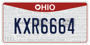 KXR6664  license plate in OH