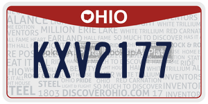 KXV2177  license plate in OH