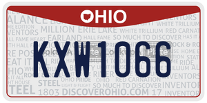 KXW1066  license plate in OH