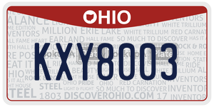 KXY8003  license plate in OH