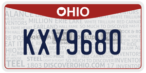 KXY9680  license plate in OH